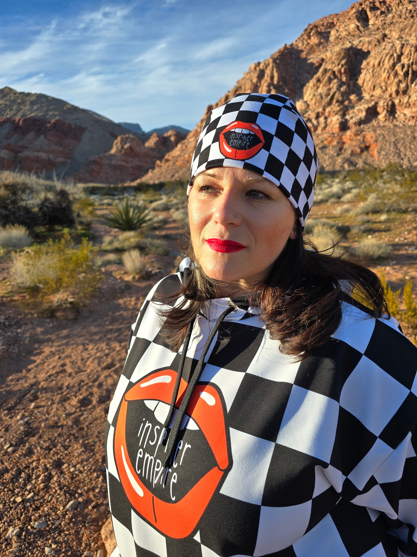 Checkered Lips Hoodie