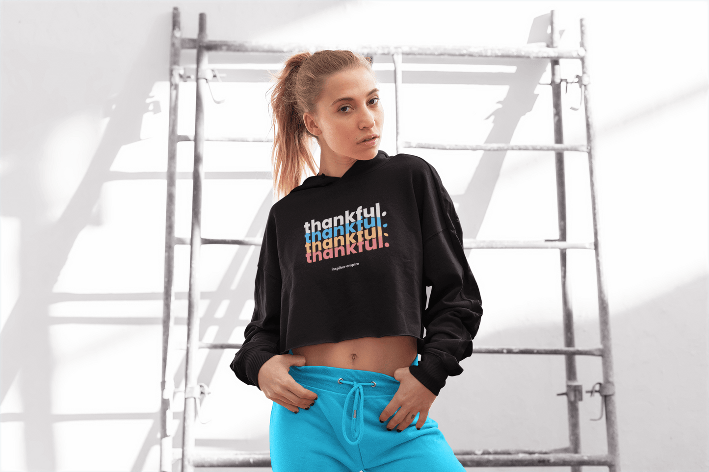 Thankful Crop Top Hoodie