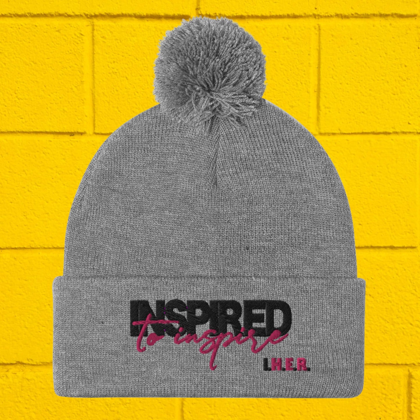 Inspired to Inspire Pom-Pom Beanie