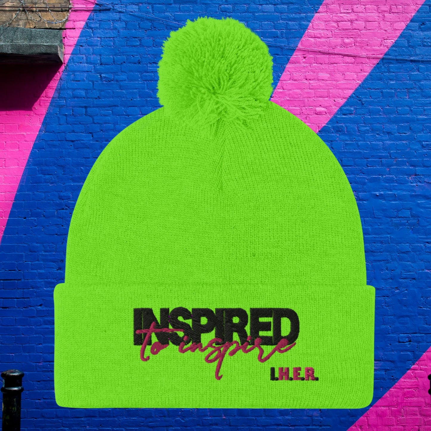 Inspired to Inspire Pom-Pom Beanie