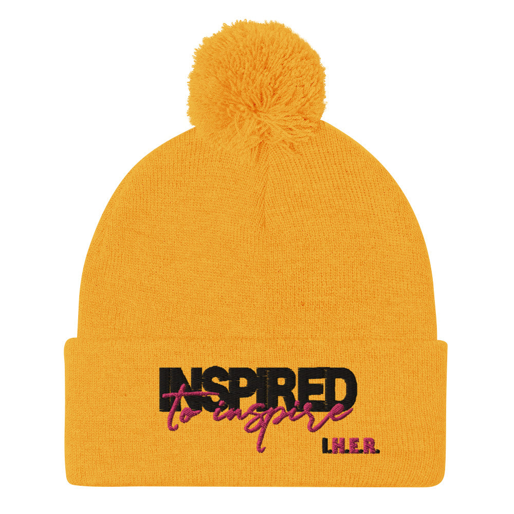Inspired to Inspire Pom-Pom Beanie