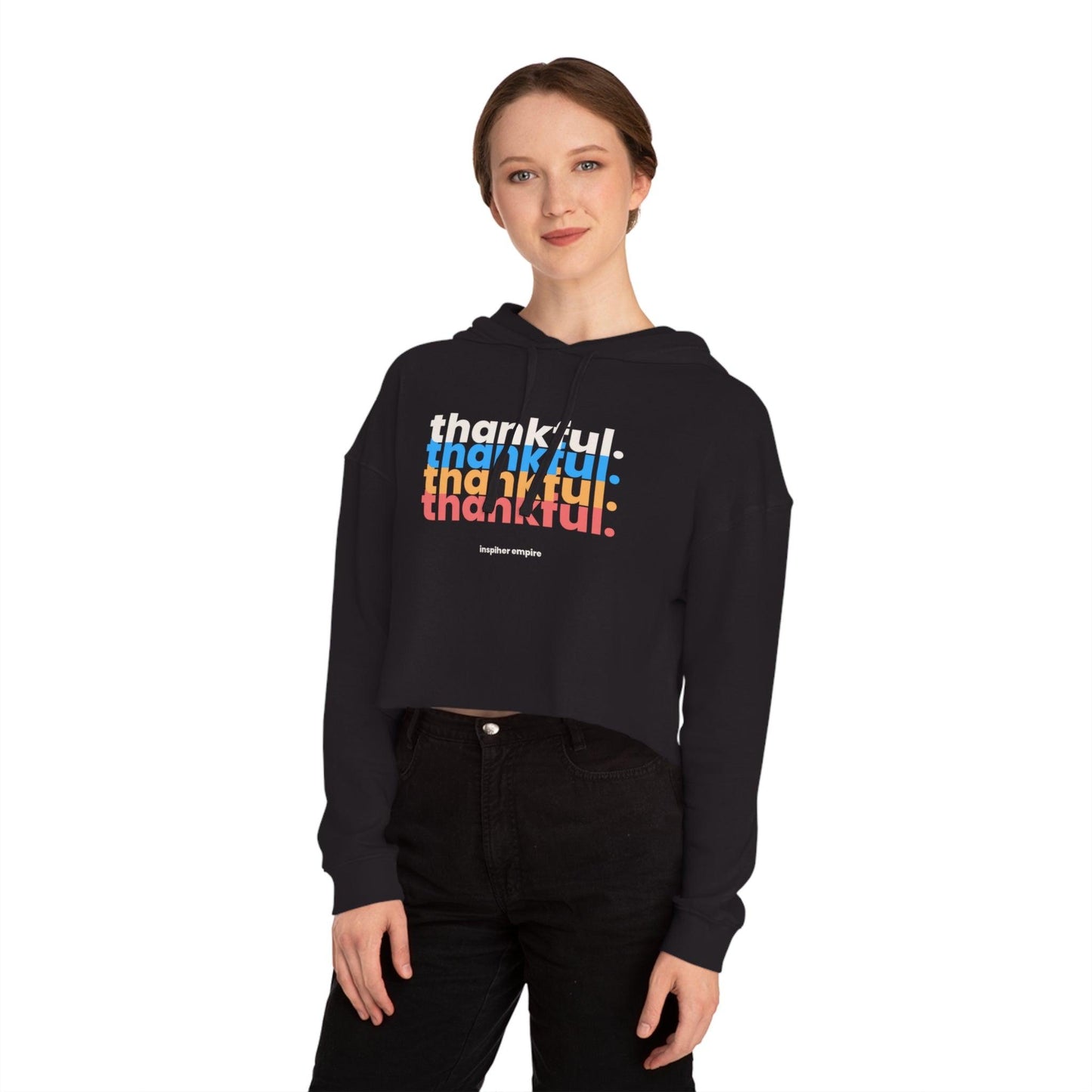 Thankful Crop Top Hoodie