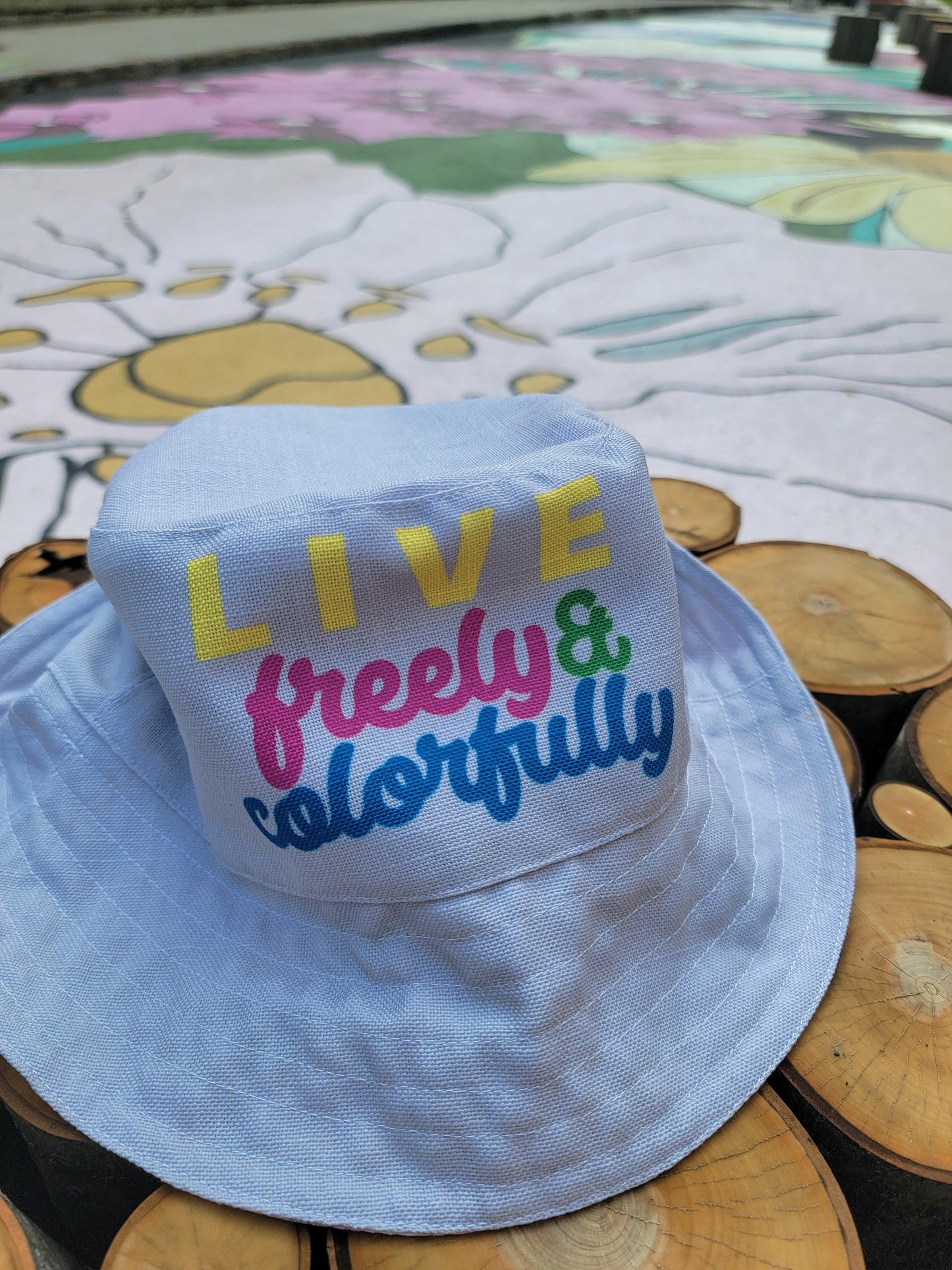 Manifest the Goodness/Live Colorfully Reversible Bucket Hat