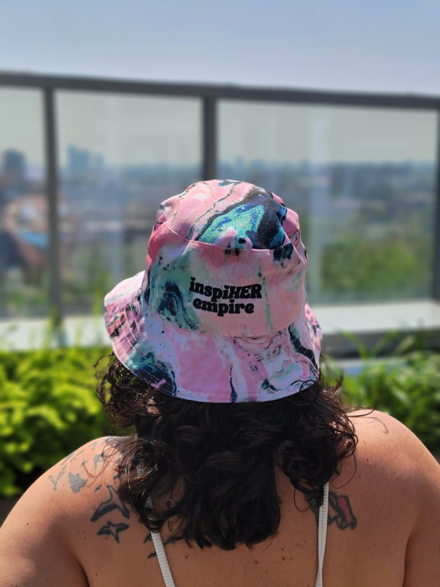 Manifest the Goodness/Live Colorfully Reversible Bucket Hat