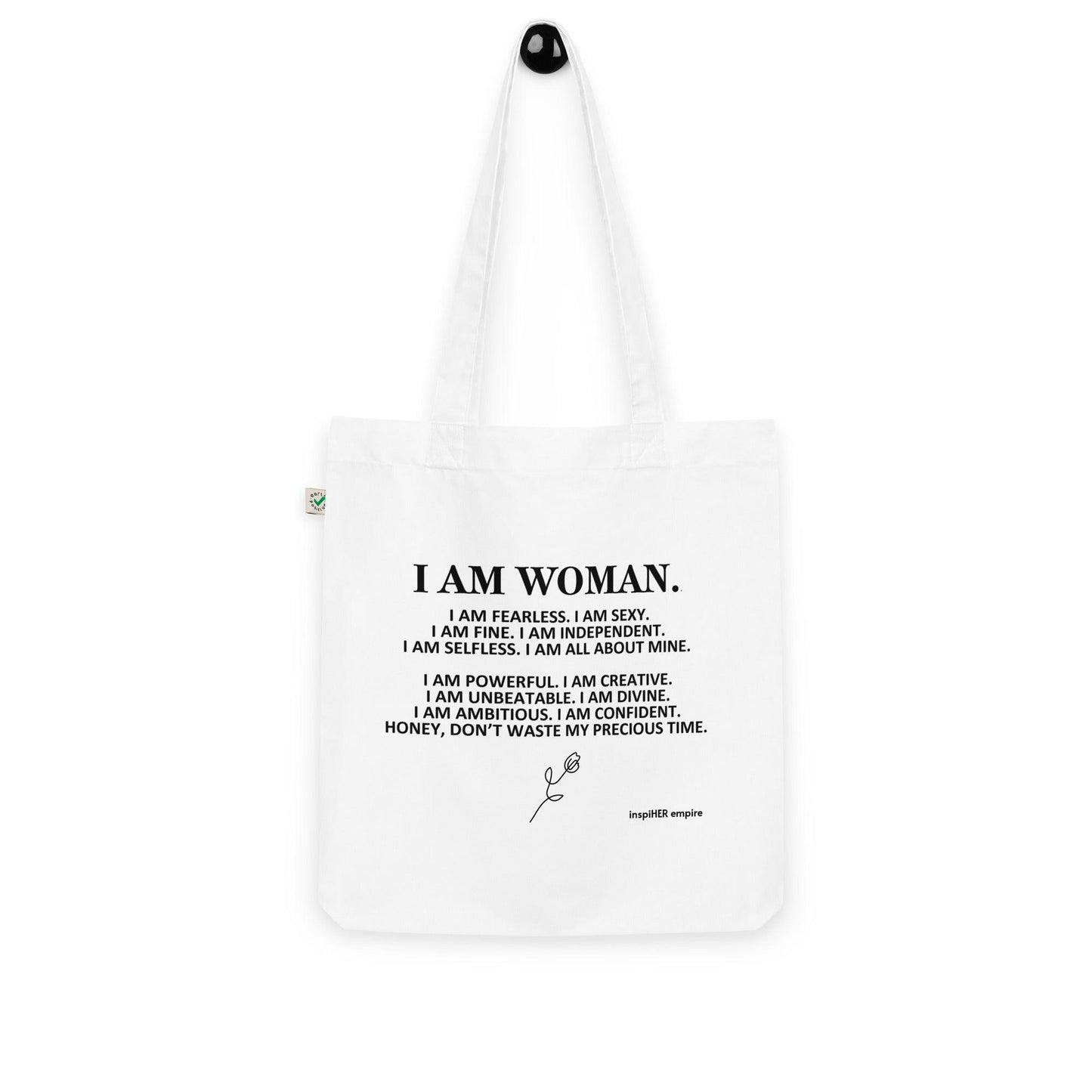 🌎 I Am Woman Organic Tote Bag
