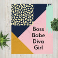 Boss Babe Diva Girl Throw Blanket